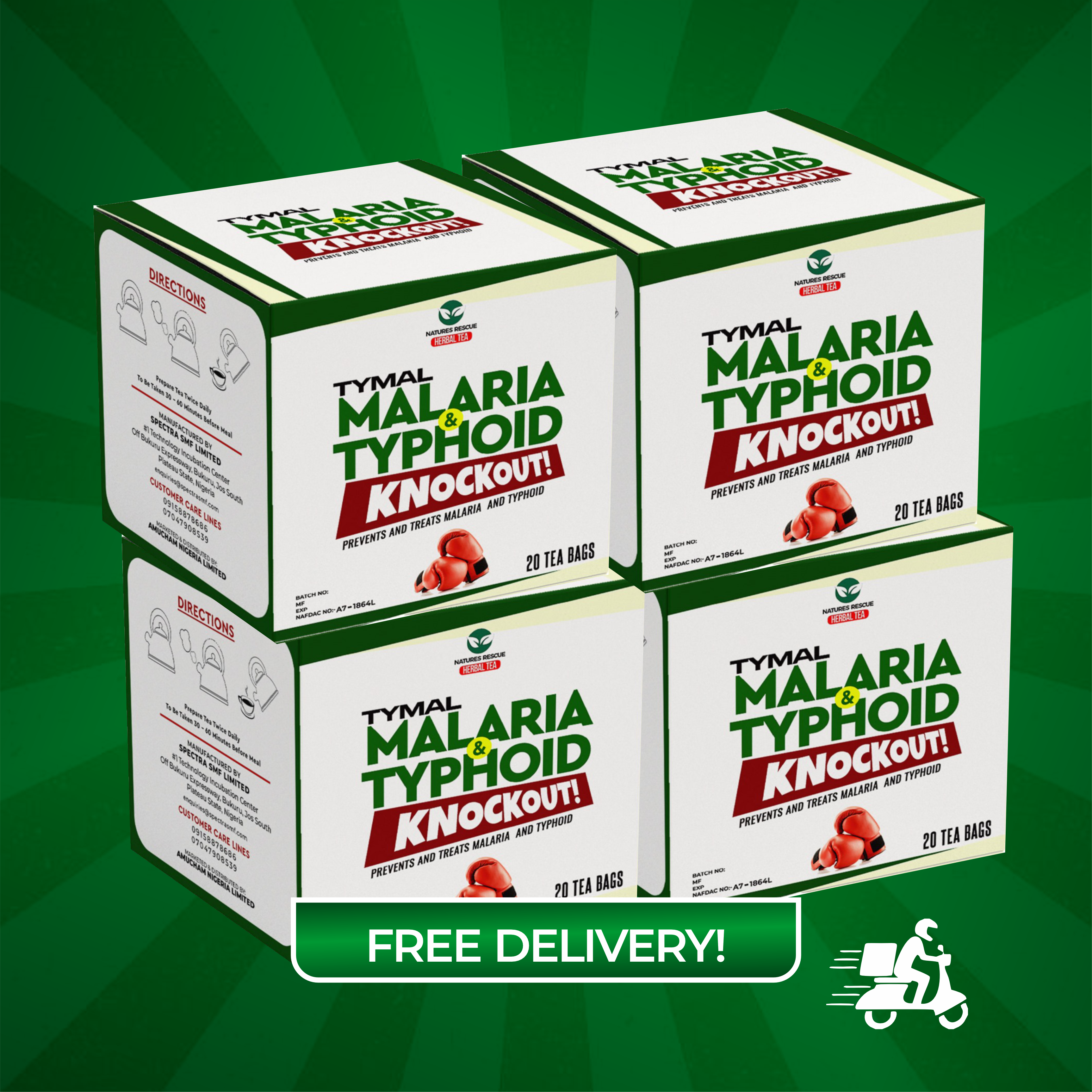4 Packs Of Malaria Typhoid Knock Out 