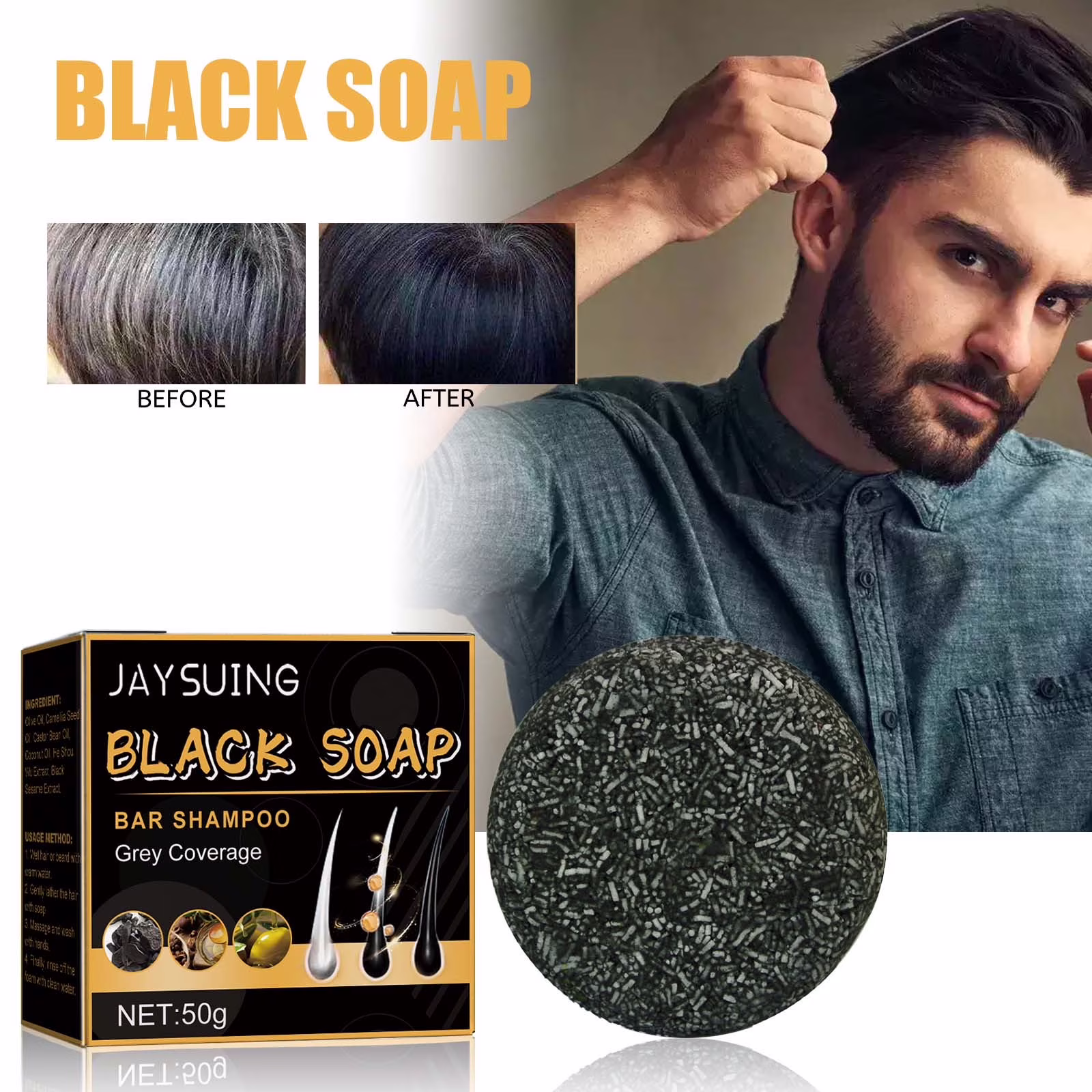 HAIR DARKENING SOAP + FREE HAIR DARKENING CREAM