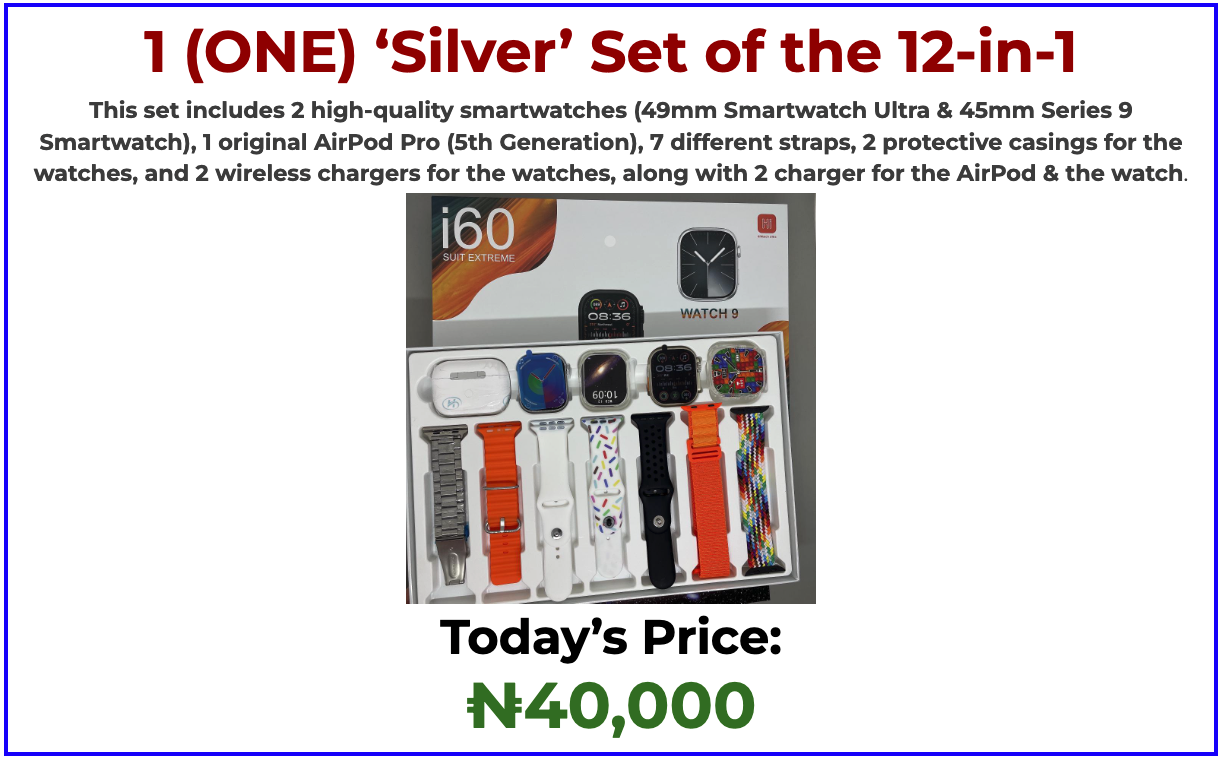 Silver Color i60 smartwatch (The set with 2 watches)