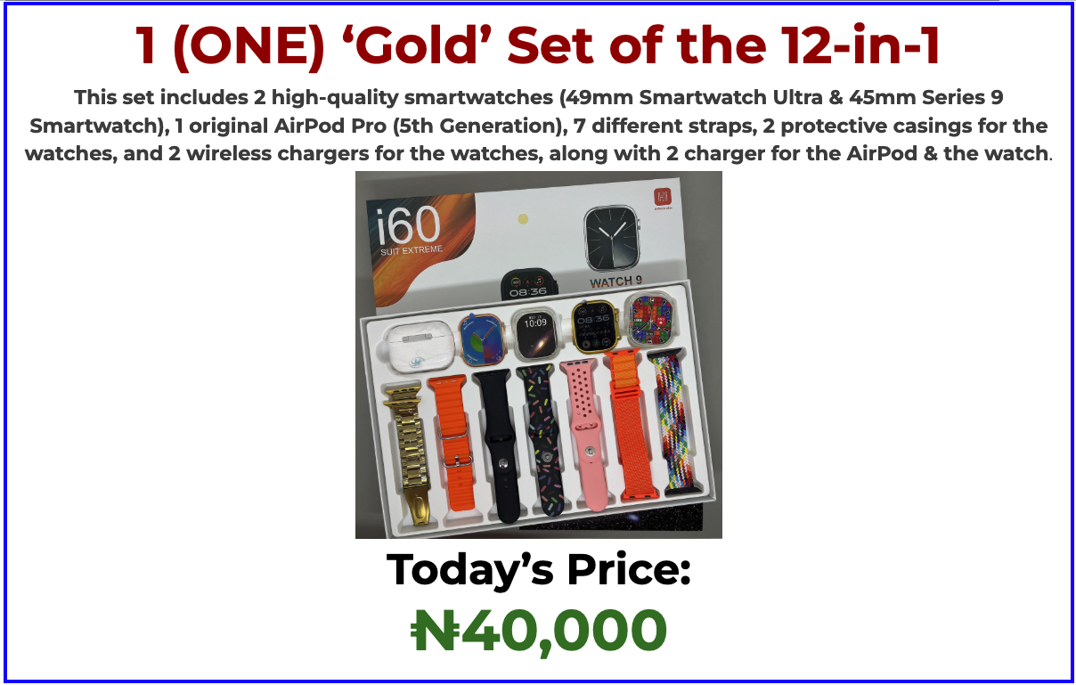 Gold Color i60 smartwatch (The set with 2 watches)